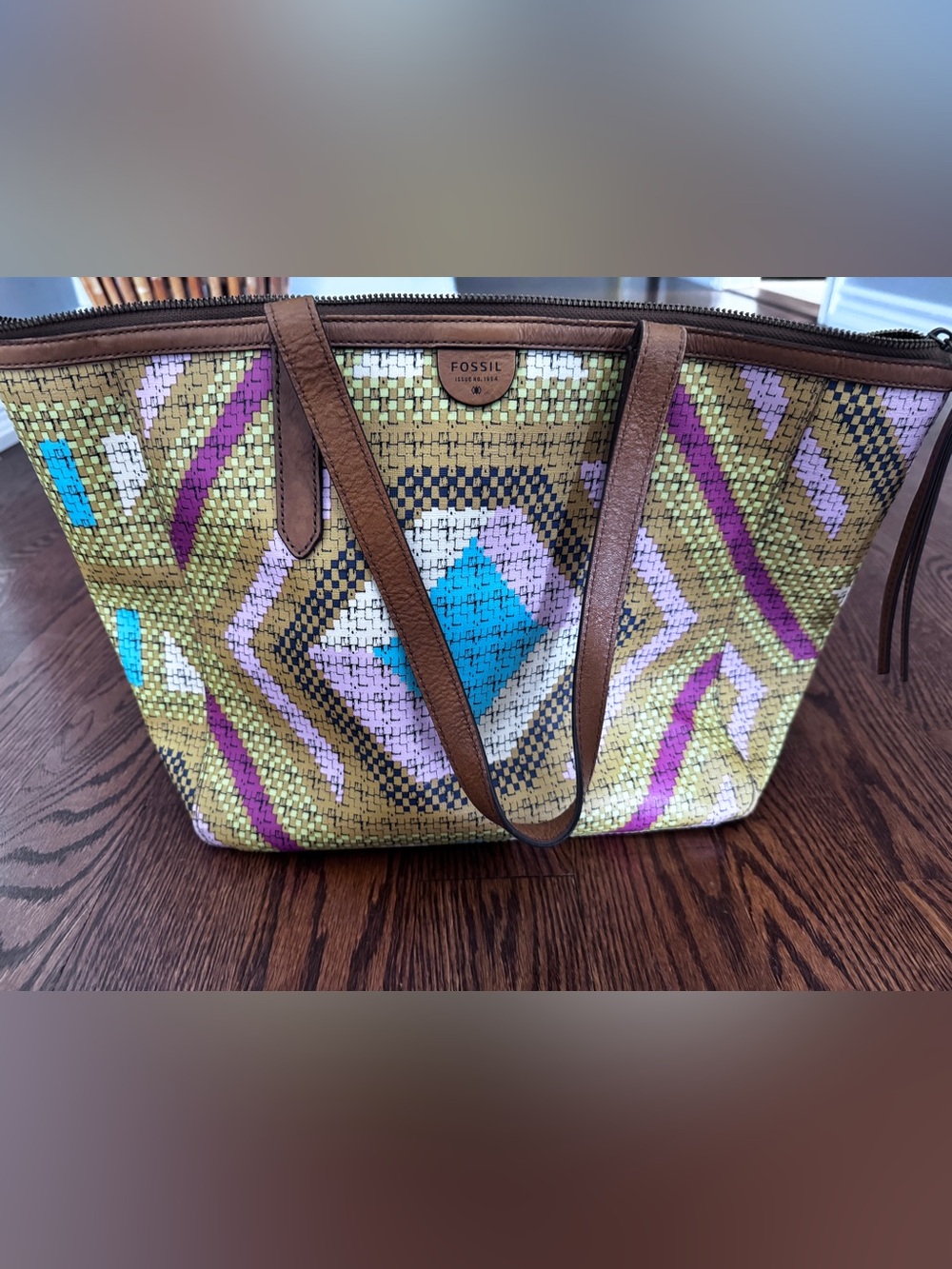 Fossil Sydney leather Geometric Tote